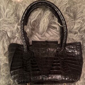 Elegant Signed & Stamped 🇺🇸Designer Genuine Crocodile Tail Women’s handbag💫